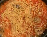 トマト缶とサバ缶のワンパントマトパスタ！作り方4写真