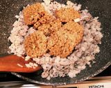 蓮根納豆ミンチ炒め作り方3写真