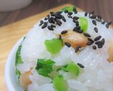 大根の葉っぱ＆春菊軸と蒸し大豆のおむすび作り方10写真