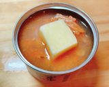 鮭中骨缶詰の缶のままバター醤油♡作り方1写真