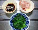ほうれん草とベーコンのパスタ（ごま油）作り方1写真