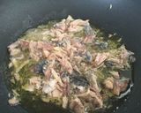 サバと菜の花のガーリックパスタ作り方3写真