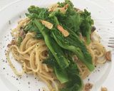 サバと菜の花のガーリックパスタ作り方6写真