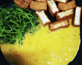 簡単　豆苗と厚揚げの卵炒め白だし味作り方4写真
