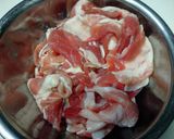 カレーうどん(豚肉、ネギ3種使用)作り方1写真