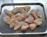 鶏皮の油を使って鶏むね肉の片栗粉焼き作り方2写真