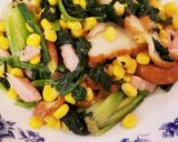 小松菜orほうれん草のバターコーン炒め作り方6写真