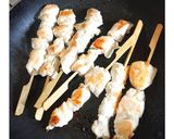 ササミにカニカマガリネギのせ焼き鳥作り方6写真