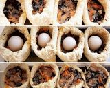 レンジで簡単!うずら卵と鶏ミンチの巾着煮作り方6写真