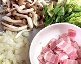 白菜とベーコンの米粉ミルクスープ作り方2写真