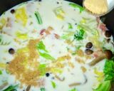 白菜とベーコンの米粉ミルクスープ作り方5写真