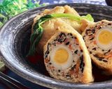 レンジで簡単!うずら卵と鶏ミンチの巾着煮作り方11写真