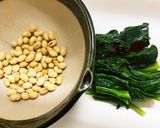 節分豆で　ほうれん草のいり大豆和え作り方1写真