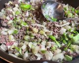ペペロンチーノ風大人のミートソースパスタ作り方2写真