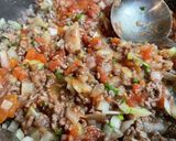 ペペロンチーノ風大人のミートソースパスタ作り方3写真