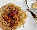 ペペロンチーノ風大人のミートソースパスタ作り方6写真