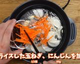 学校給食レシピ　中華風コーンスープ作り方1写真