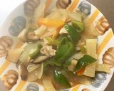 こってり甘い焼うどん味豚こま大根青椒肉絲作り方14写真