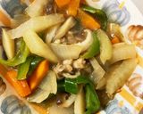 こってり甘い焼うどん味豚こま大根青椒肉絲作り方16写真