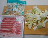 簡単☆豚肉とキャベツともやしの重ね蒸し作り方1写真