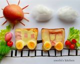 楽しく朝食♡ 乗り物冷凍トースト作り方6写真