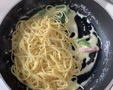 簡単ほうれん草とベーコンのクリームパスタ作り方8写真