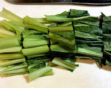 小松菜とオキアミ(小エビ)の玉子とじ作り方1写真