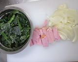 ほうれん草とハムのマカロニグラタン作り方1写真
