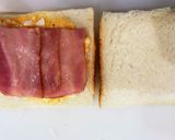 簡単ハム玉トマトのホットサンド作り方2写真