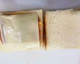簡単ハム玉トマトのホットサンド作り方3写真