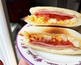 簡単ハム玉トマトのホットサンド作り方7写真