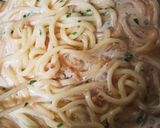 超絶手抜き鮭のクリームうどん作り方2写真