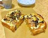 コメダ風 照り焼きチキンピザトースト作り方14写真
