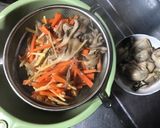 炊飯器で牡蠣ともち麦!栄養満点炊き込み飯作り方3写真