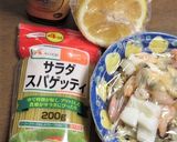 フルーツレモン入りスパゲッティサラダ作り方1写真