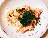 お刺身のツマの明太子バター炒め作り方3写真