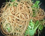 シメジと水菜の全粒粉アラビアータ作り方17写真