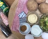 アボカドとベーコンのチーズポテ玉サラダ作り方1写真