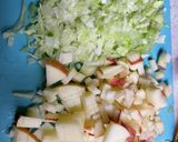 愛犬ご飯　レタス林檎の腸活チキンスープ作り方3写真