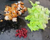 鳥唐揚げの梅レタスチャーハン作り方2写真