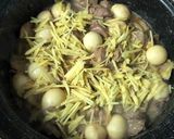 鶏のきもとウズラの卵の甘辛生姜煮作り方4写真