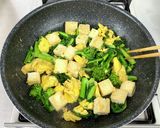 春、炒めました♪菜の花の彩りチャンプルー作り方10写真