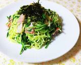 水菜とベーコン☆ペペロンチーノ風焼きそば作り方4写真
