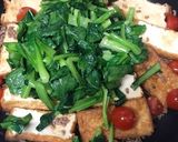 厚揚げと小松菜炒めトマト&そぼろ&チーズ作り方9写真