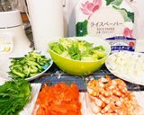 クリチ大好き☆サーモンとエビの生春巻き作り方1写真
