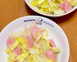春キャベツとおさかなソーセージの炒め物作り方7写真