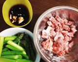 簡単☆牛肉とアスパラガスのオイスター炒め作り方1写真
