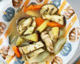 根菜茄子オニオンソース炒め味温野菜サラダ作り方13写真