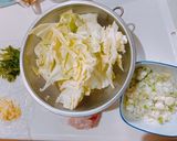 挽肉キャベツ青じそのふわ卵オイマヨ炒め♪作り方1写真