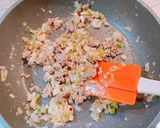 挽肉キャベツ青じそのふわ卵オイマヨ炒め♪作り方3写真